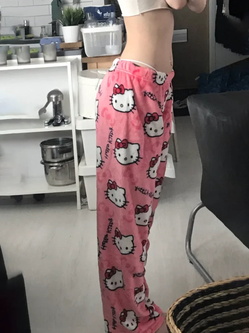 Pijama Hello Kitty de flanela feminina