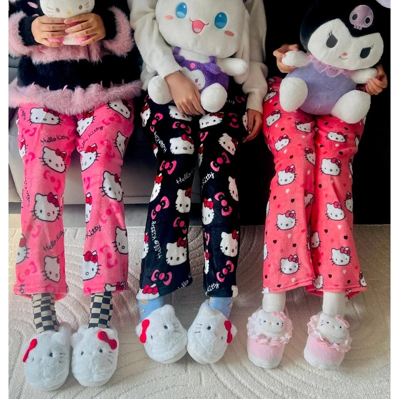 Pijama Hello Kitty de flanela feminina