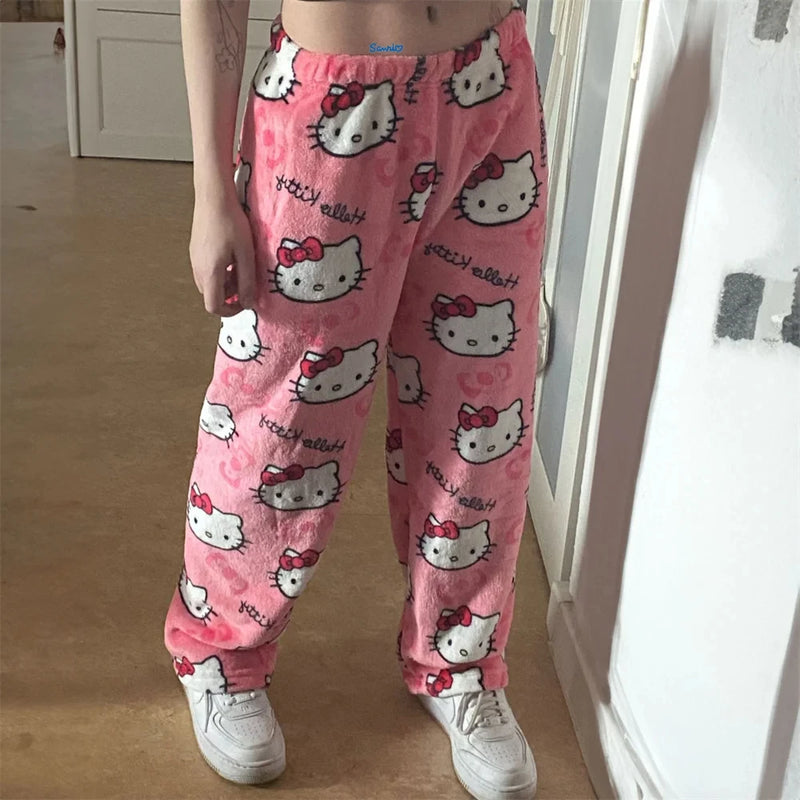 Pijama Hello Kitty de flanela feminina